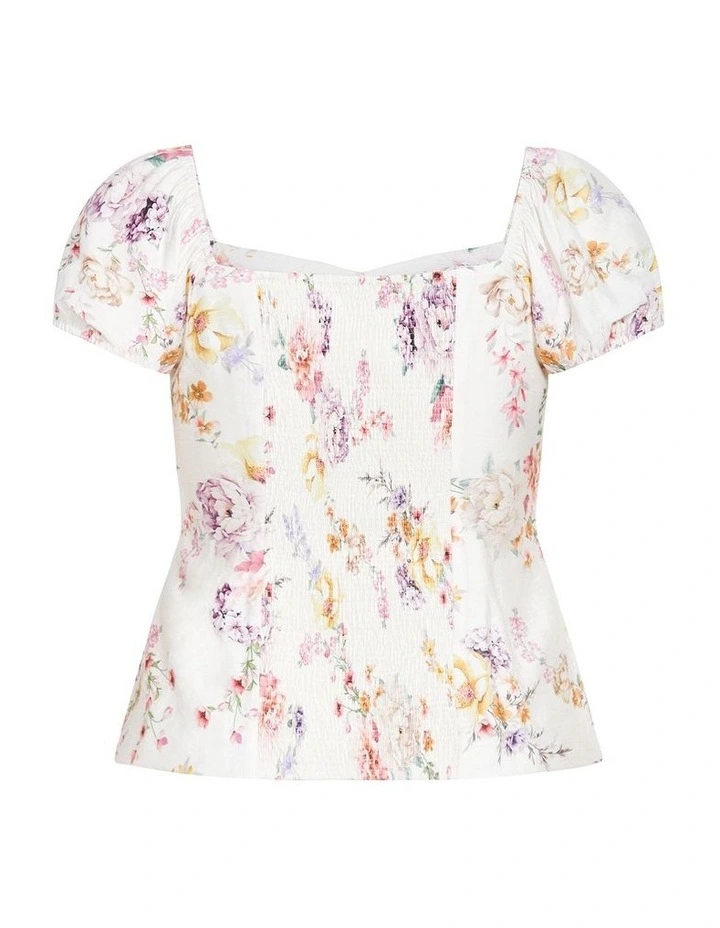 Plus Size Dreamer Floral Corset Top in ivory image 4
