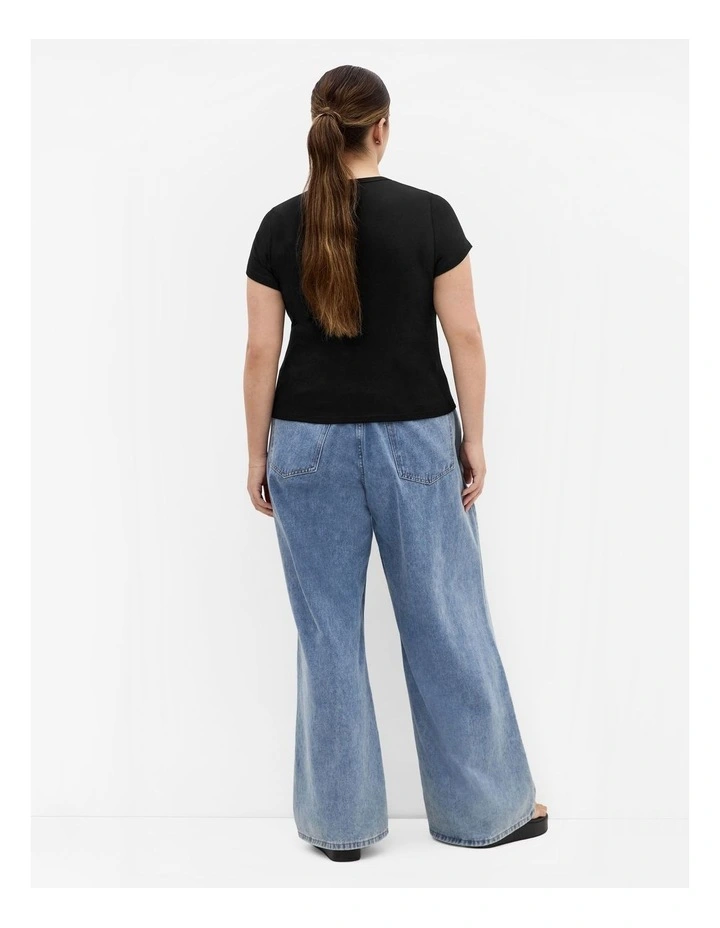 Plus Size Cherry Tee in black image 2