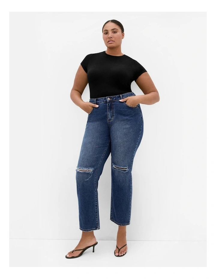 Plus Size Harley Fit Hanna Straight Leg Regular Jean in mid wash image 1