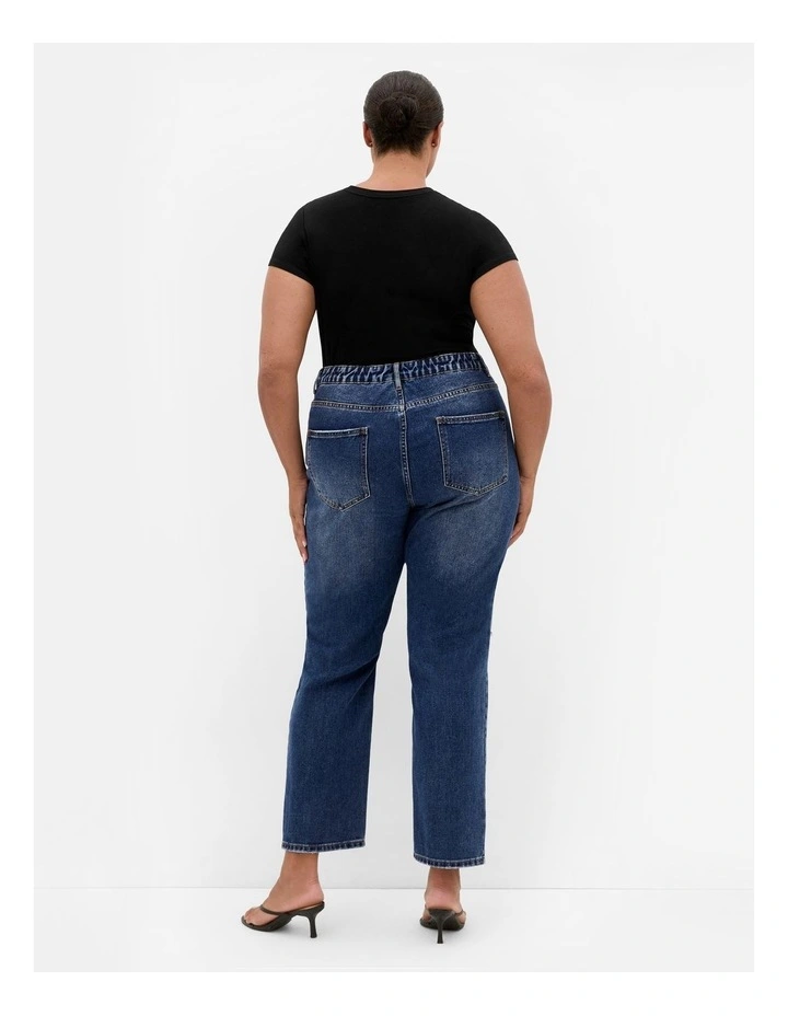 Plus Size Harley Fit Hanna Straight Leg Regular Jean in mid wash image 2