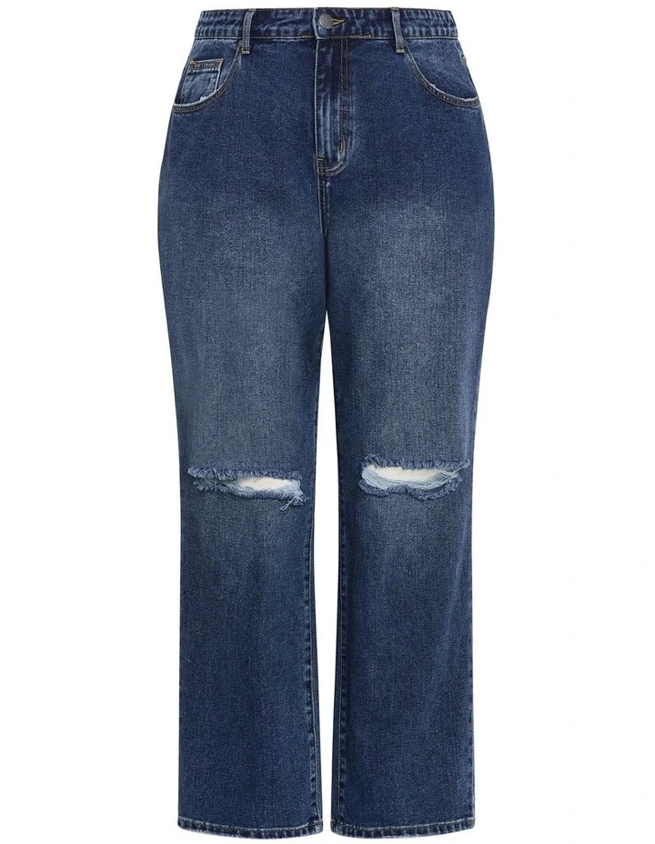 Plus Size Harley Fit Hanna Straight Leg Regular Jean in mid wash image 3