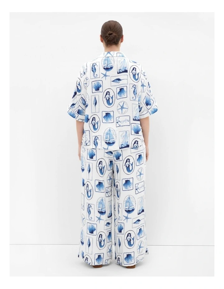 Plus Size Liana Amalfi Print Pant in white image 2