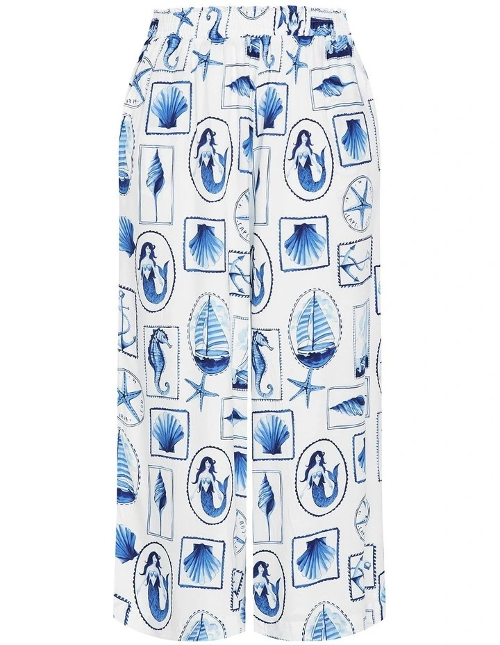 Plus Size Liana Amalfi Print Pant in white image 3