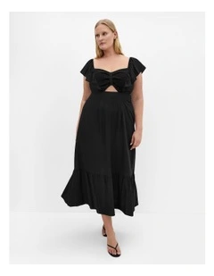 Alora Flutter Maxi Dress in Black