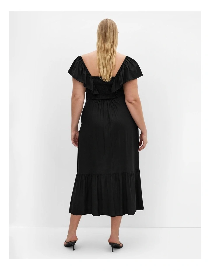Alora Flutter Maxi Dress in Black image 2