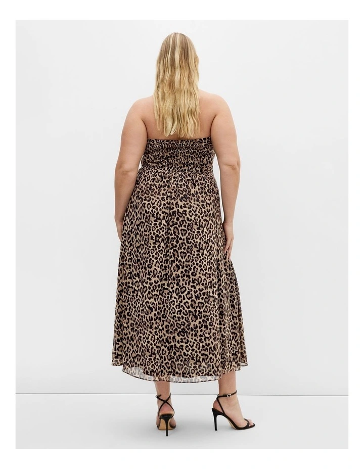 Everlee Animal Print Maxi Dress in Taupe image 2