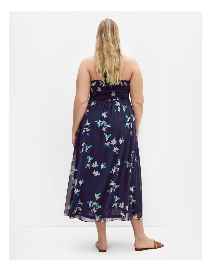 Everlee Floral Print Maxi Dress in Navy image 2