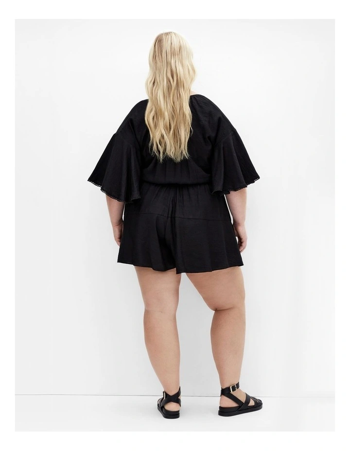Plus Size Harlow Lace Playsuit in black image 2