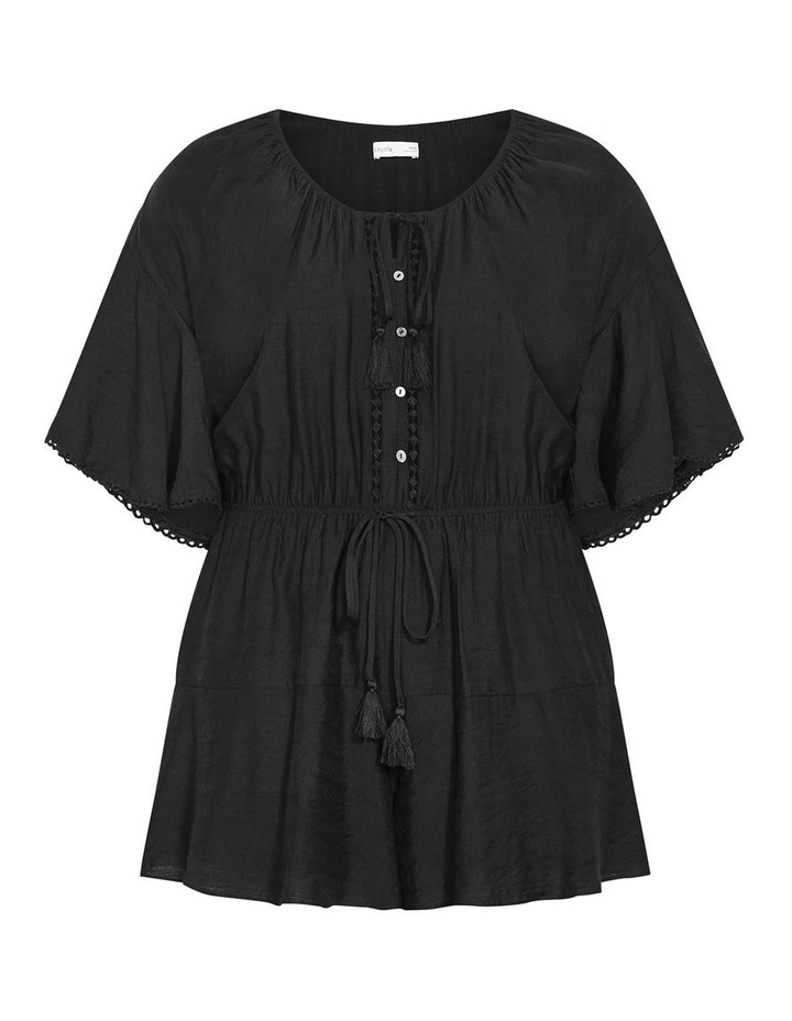 Plus Size Harlow Lace Playsuit in black image 3