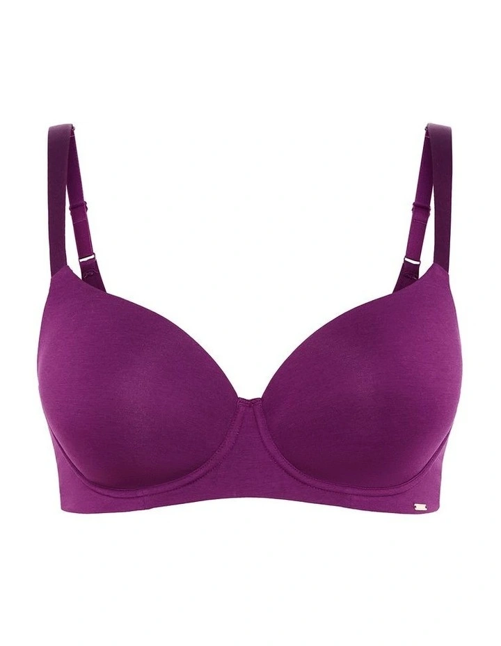 Smooth & Chic Cotton TinShirt Bra in Purple Iris image 3