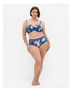 Hailey Print Contour Bra in Teal