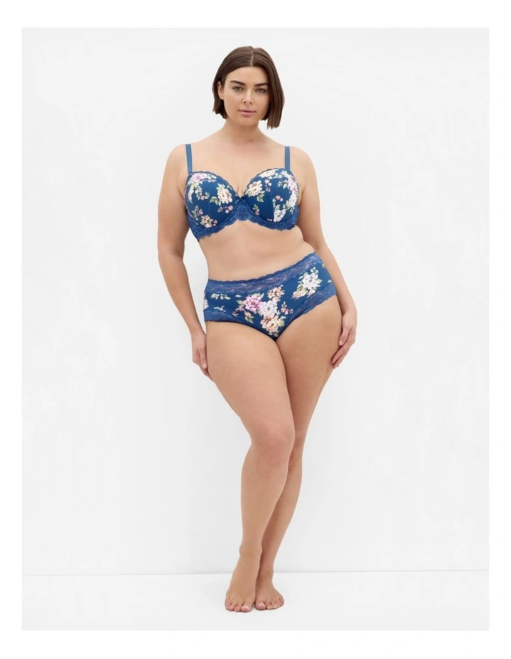 Hailey Print Contour Bra in Teal image 1