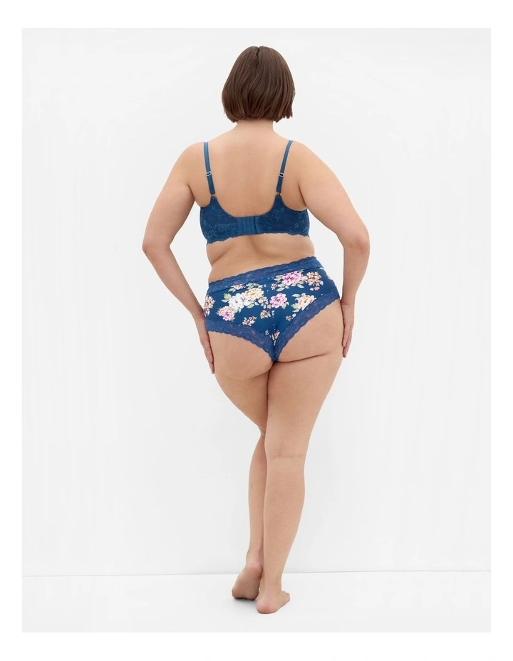 Hailey Print Cheeky Panty in Teal image 2