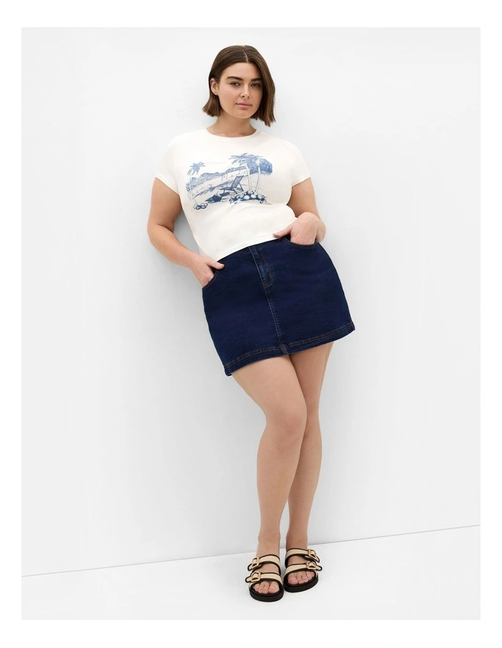 Micro Palm Print Tee in White image 1