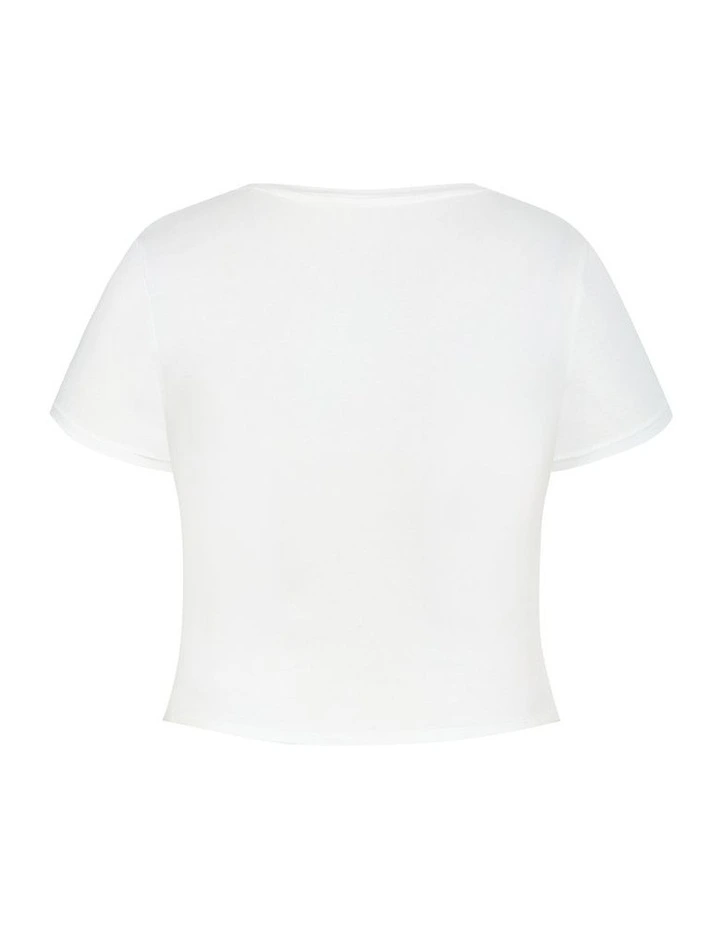 Micro Palm Print Tee in White image 4