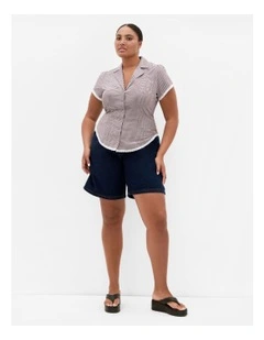 Eleni Gingham Shirt in Chocolate