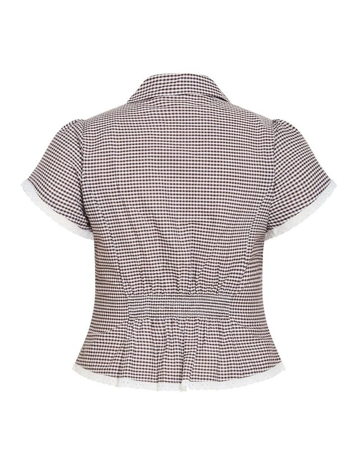 Eleni Gingham Shirt in Chocolate image 4