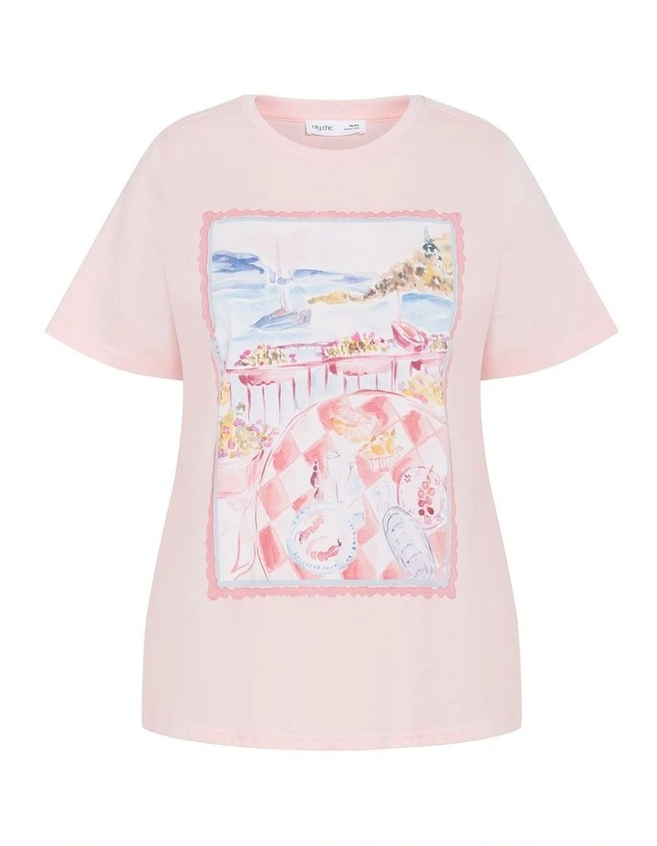 Postcard Tee in Blush image 3