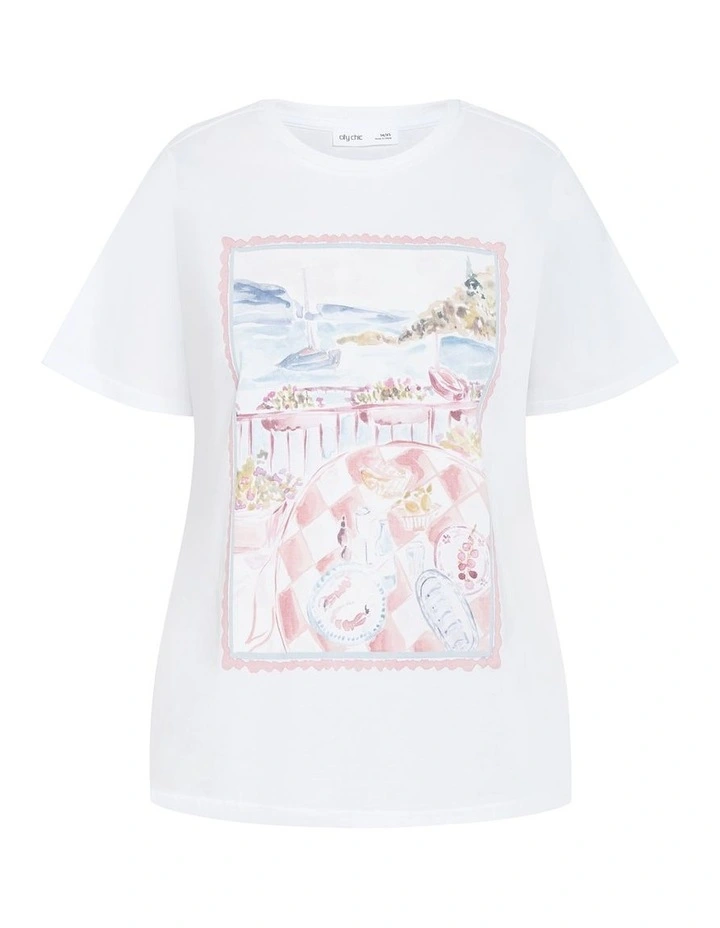 Postcard Tee in Ivory image 3