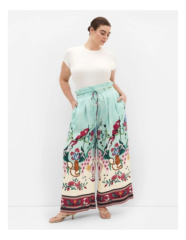 Athena Dreamscape Print Wide Leg Pant in Mint image 1