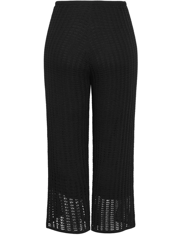 Crochet Tie Lined Pant in Black image 4