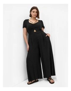 Ryan Bead Wide Leg Jumpsuit in Black