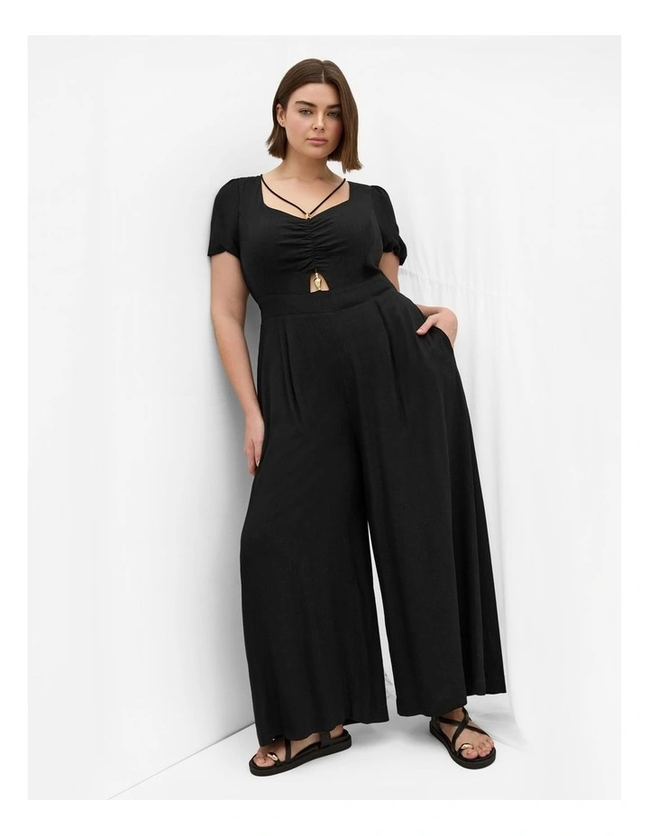 Ryan Bead Wide Leg Jumpsuit in Black image 1