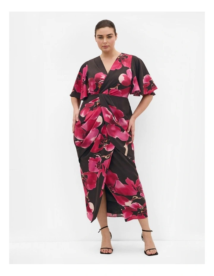 Braelynn Print Maxi Dress in Dark Chocolate image 1