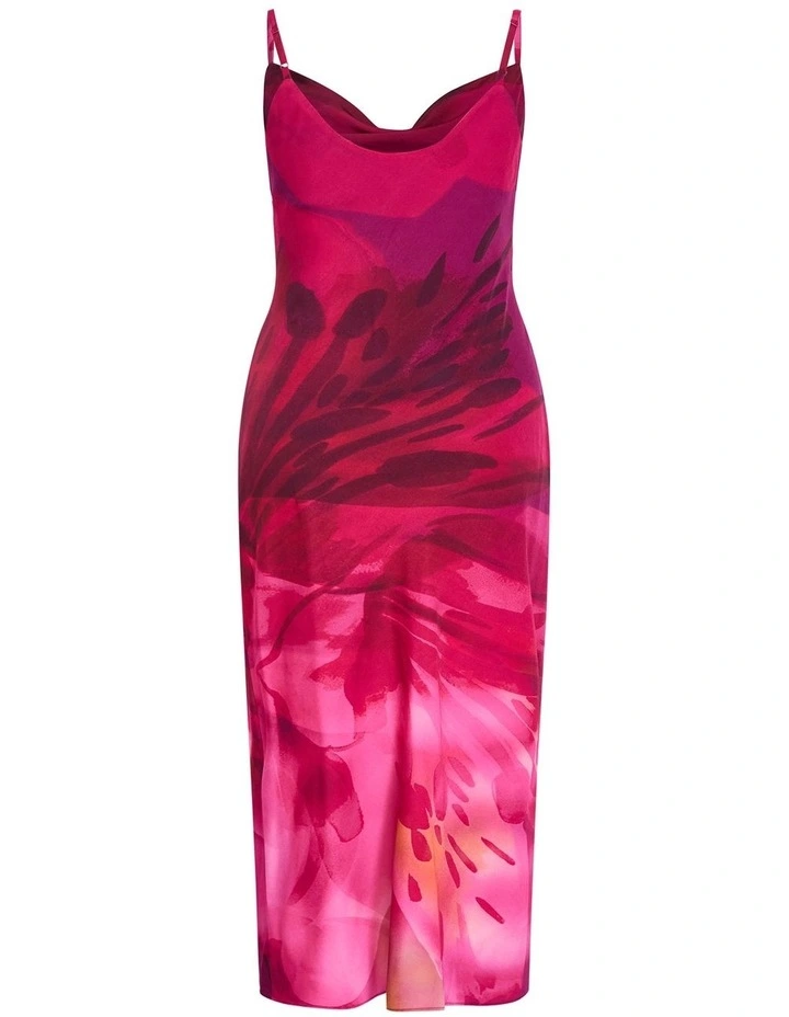 Sadie Print Slip Dress in Raspberry image 4