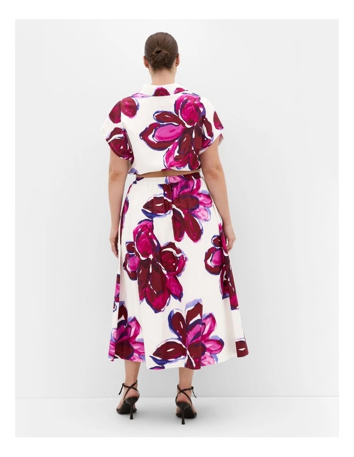 Holiday Bloom Print Shirt in White image 2