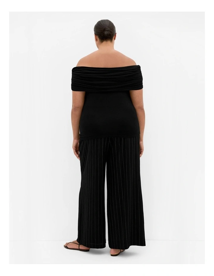 Buckle Off Shoulder Top in Black image 2
