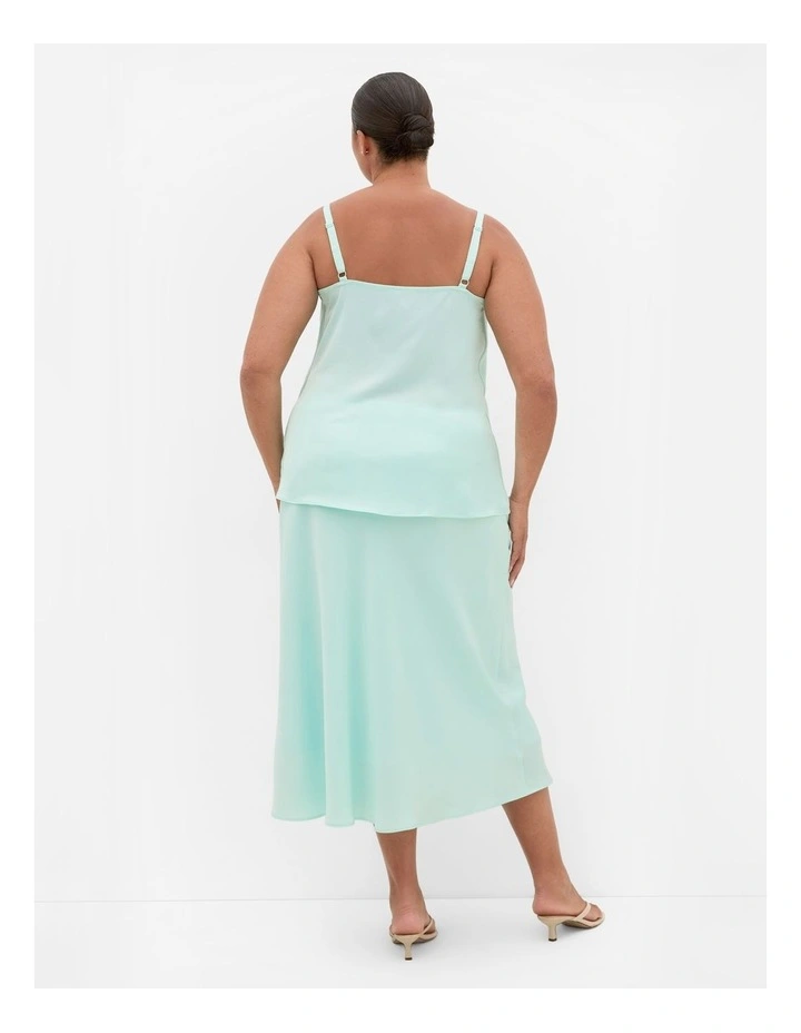Cowl Neck Satin Cami in Spearmint image 2