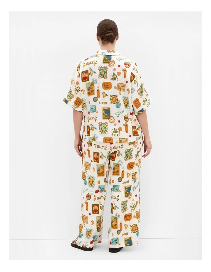 Amore Print Shirt in Cream image 2