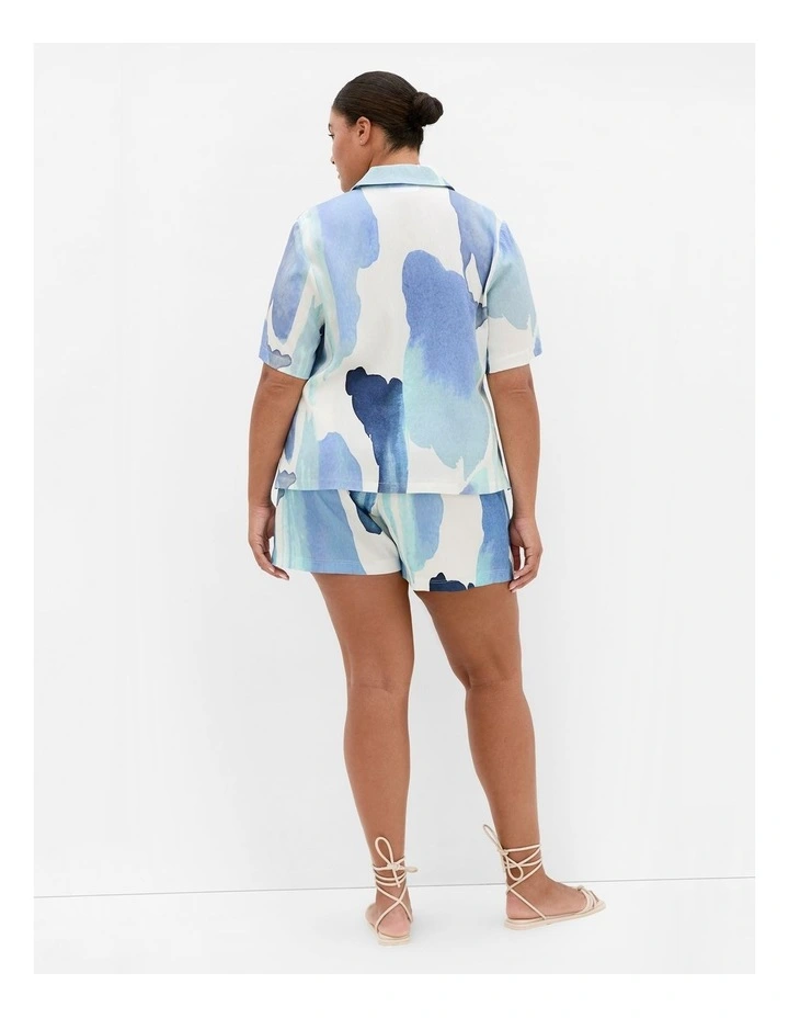 Surface Level Print Shirt in Light Blue image 2