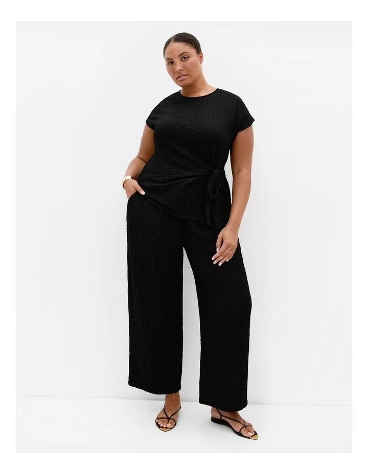 Zoie Side Tie Top in Black image 1