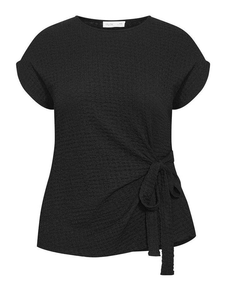 Zoie Side Tie Top in Black image 3