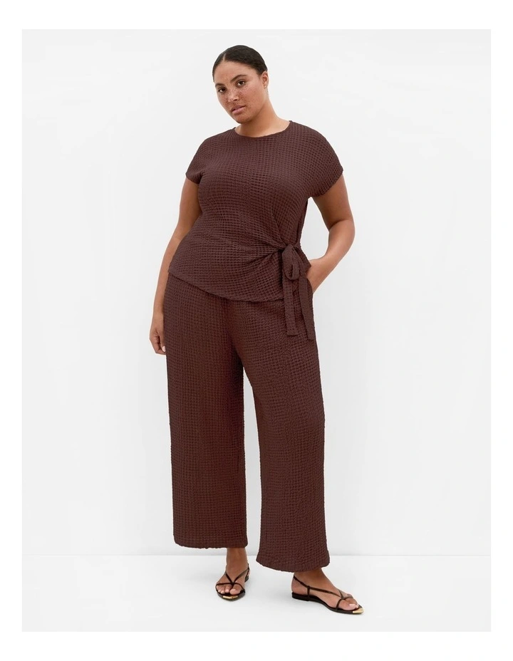 Zoie Side Tie Top in Chocolate image 1