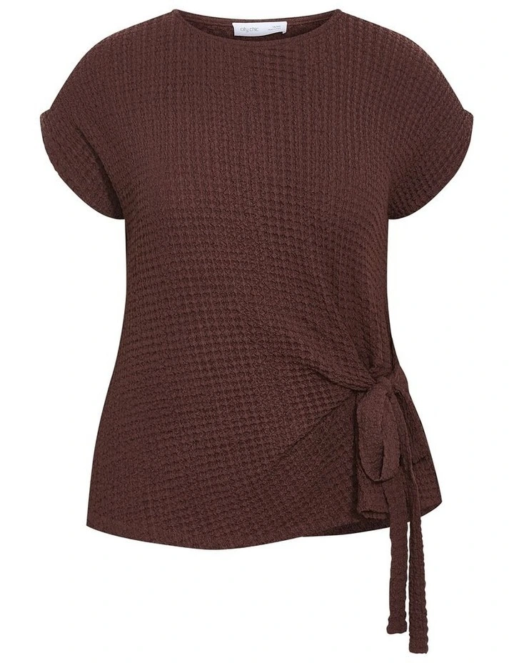Zoie Side Tie Top in Chocolate image 3