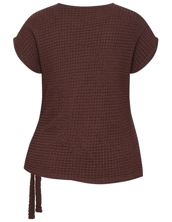 Zoie Side Tie Top in Chocolate image 4
