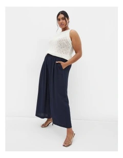 Sasha Wide Leg Pant in Navy