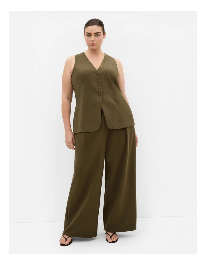 Tori Wide Leg Pant in Khaki image 1