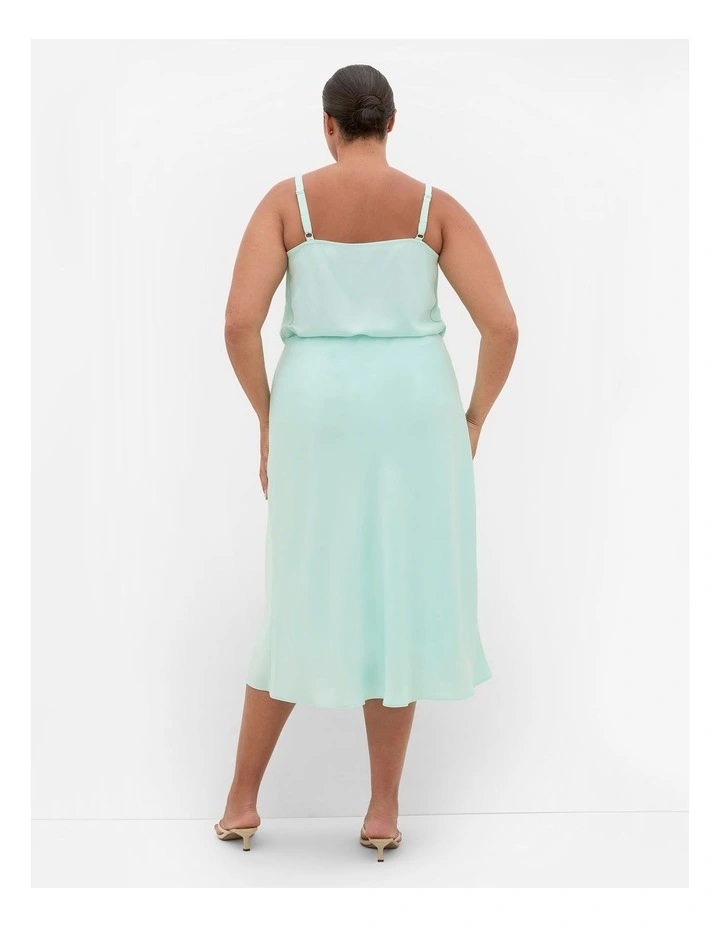 Miranda Satin Midi Skirt in Spearmint image 2