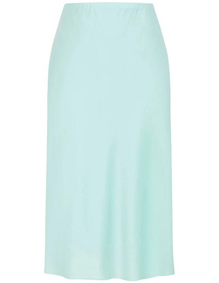 Miranda Satin Midi Skirt in Spearmint image 3