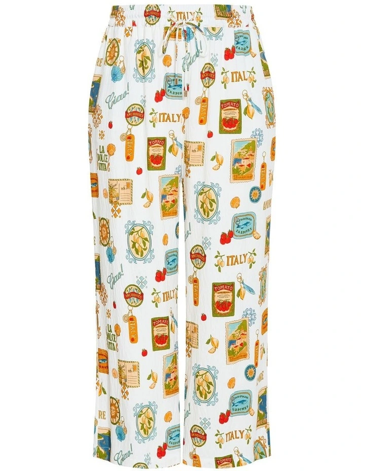 Amore Print Wide Leg Pant in Ivory image 3