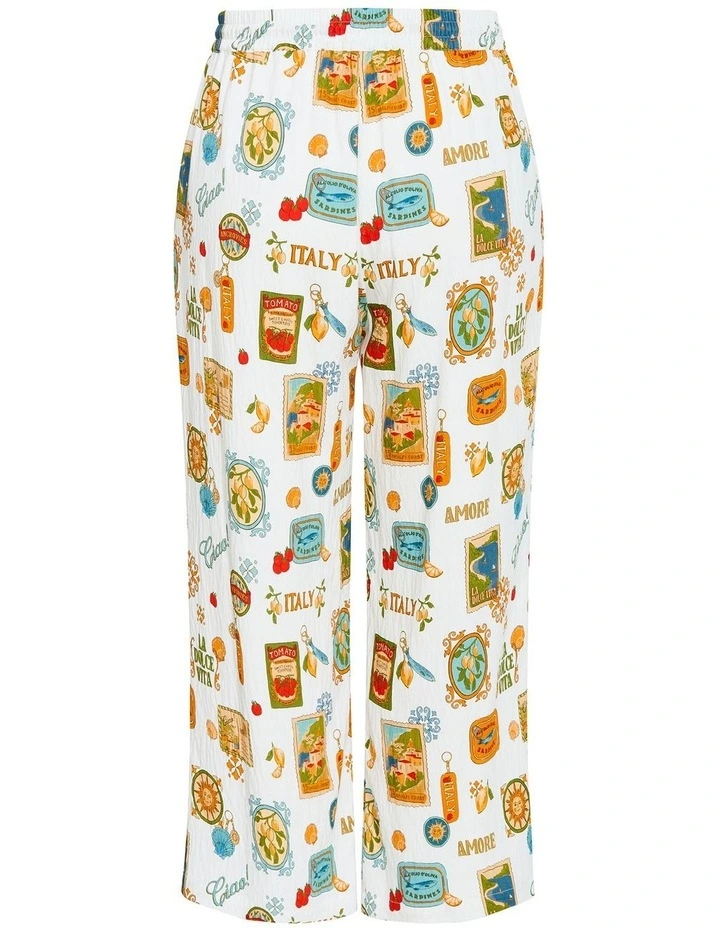 Amore Print Wide Leg Pant in Ivory image 4