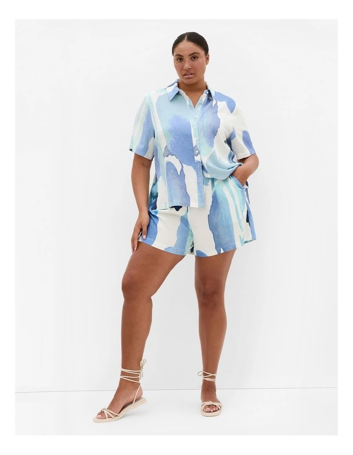 Surface Level Print Short in Light Blue image 1