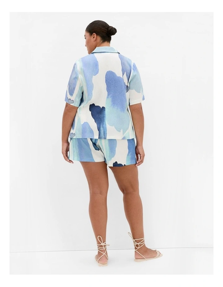 Surface Level Print Short in Light Blue image 2