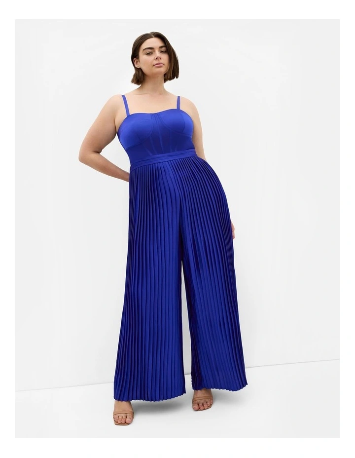 Palazzo Pleat Jumpsuit in Cobalt image 1