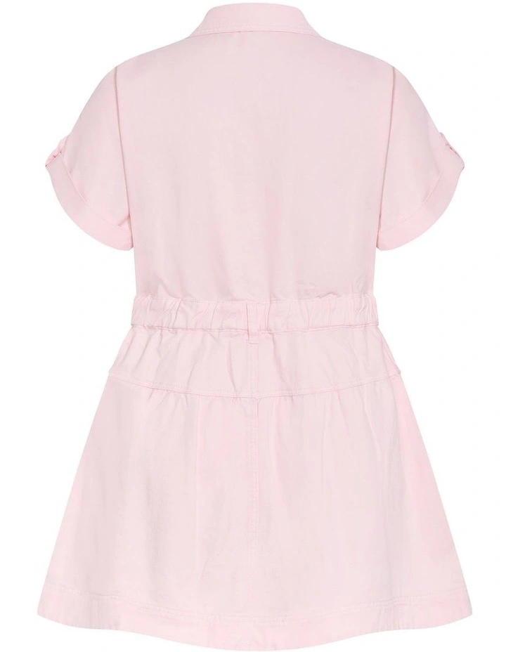 Ari Denim Mini Dress in Heavenly Pink image 4