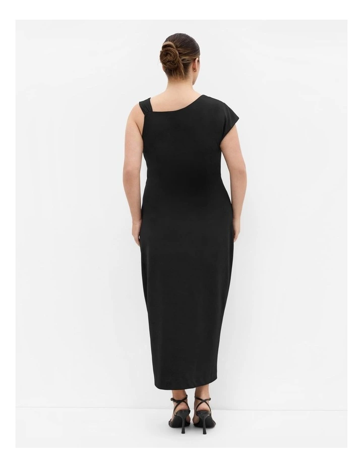 Vivi Ruched Maxi Dress in Black image 2